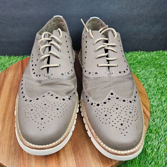 Cole Haan Zerogrand Wingtip Oxford Shoes Leather Brown Mens Size 11.5 M C14006 main image 5